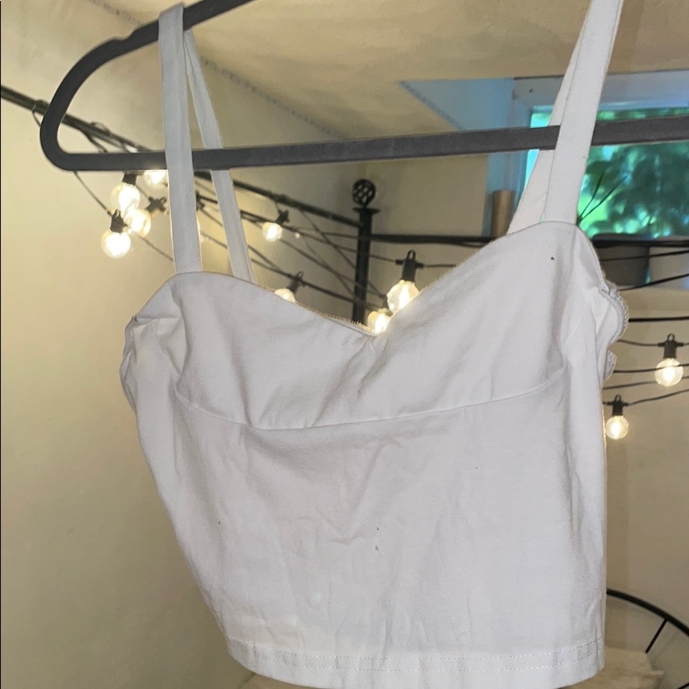 SHEIN White Crop Bustier Tank Top